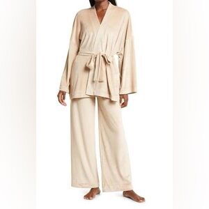 💕SKIMS💕 Velour Fleece Wrap Sleep Set Pajama Pant Set ~ Honey Small Like New